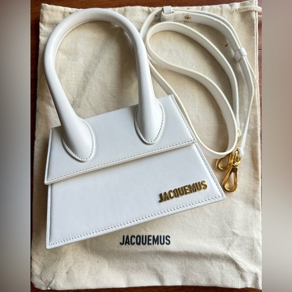 Jacquemus Le Chiquito moyen White and Gold with strap and dust bag! PERFECT - Picture 1 of 5